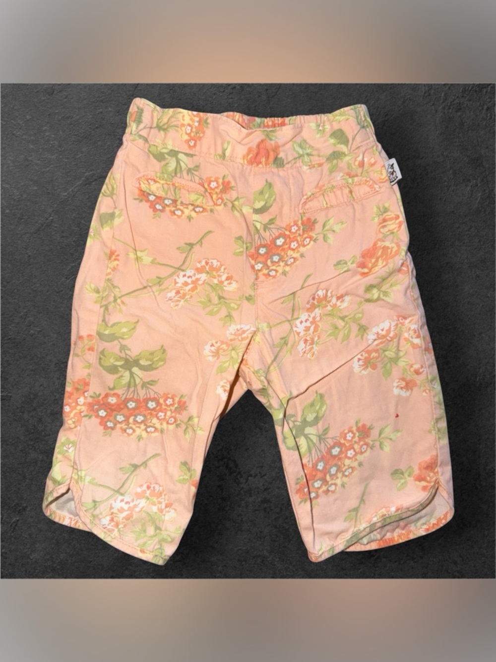 Vintage Sprockets Floral Pants 3T Peach Cottagecore Toddler Elastic Waist